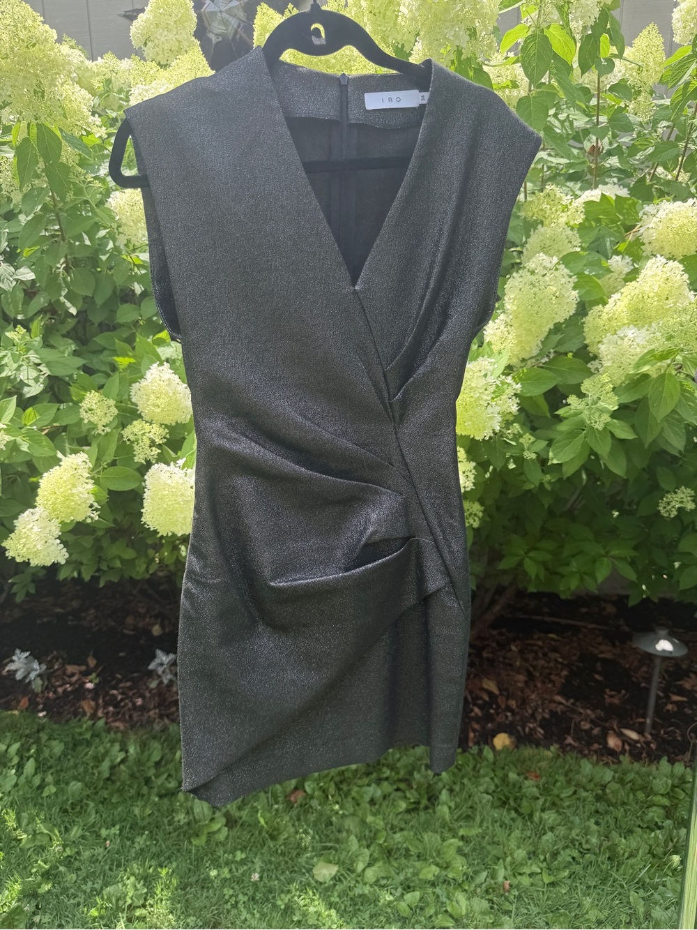 IRO Shimmery Charcoal Gray Mini Dress